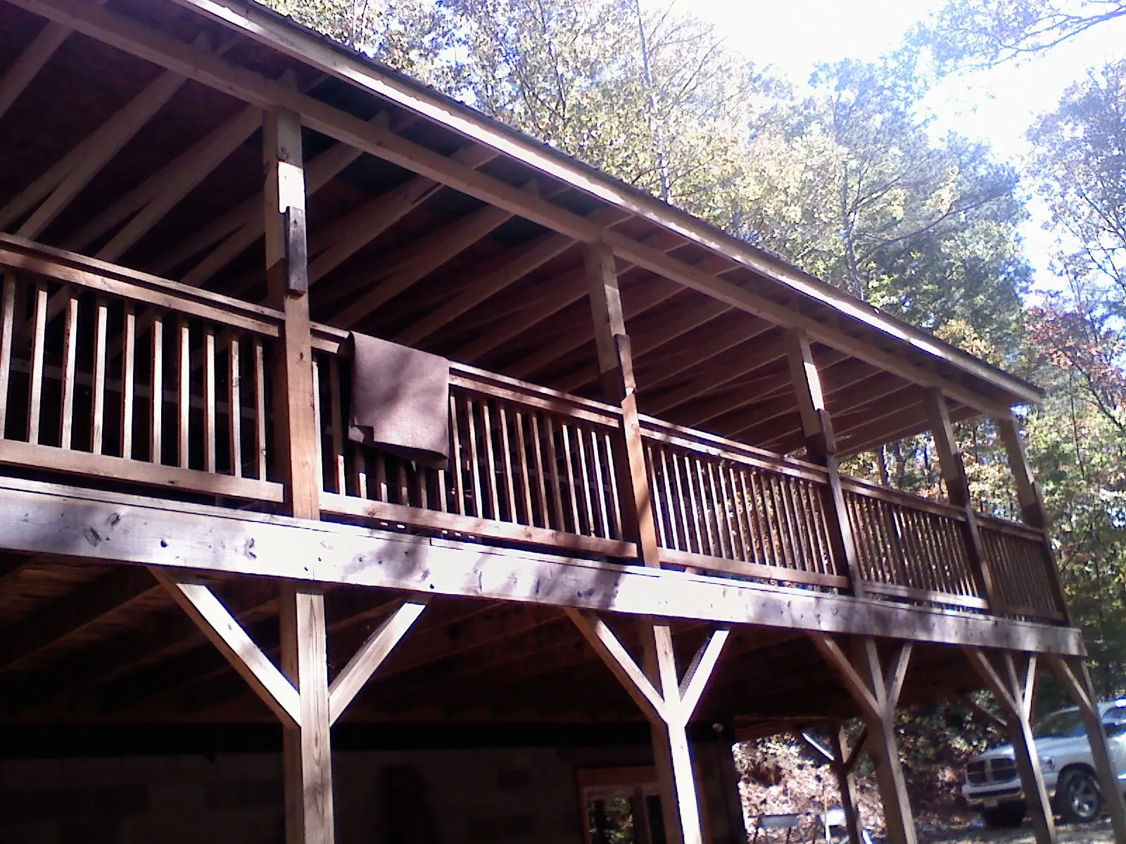 Timber framing under a new elevated porch and deck — Roof Leak Repair in Shannon City by Roofing Brothers